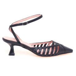 Sling-back Anna F. in pelle con tomaia effetto gabbia e tacco 5,5 cm