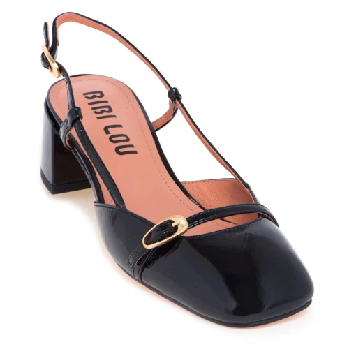 Sling-back Bibi Lou in pelle lucida con tacco 50 mm