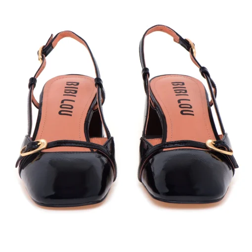 Sling-back Bibi Lou in pelle lucida con tacco 50 mm