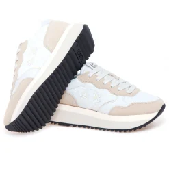 Sneaker Big Ally Flower in camoscio e tessuto ricamato
