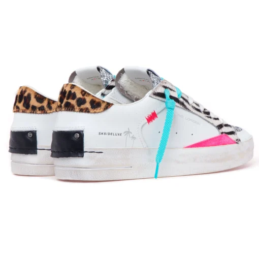 Sneaker Crime London "Skate Deluxe" in pelle, glitte e cavallino