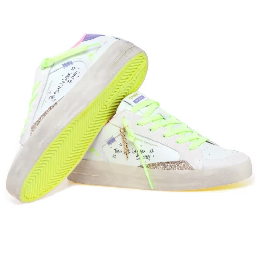 Sneaker Crime London "Skate Deluxe" in pelle e glitter