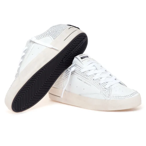 Sneaker Crime London Skate Deluxe in pelle con strass