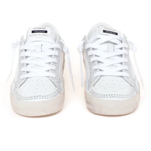 Sneaker Crime London Skate Deluxe in pelle con strass