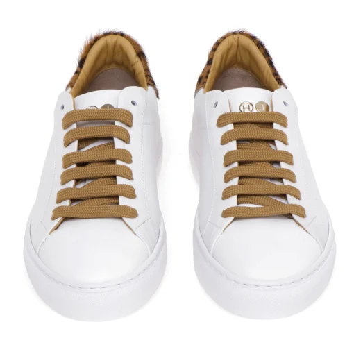 Sneaker Hide & Jack in pelle con talloncino in cavallino maculato