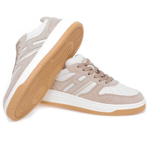 Sneaker Hogan H630 basket low in pelle e canvas