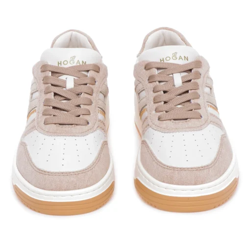 Sneaker Hogan H630 basket low in pelle e canvas