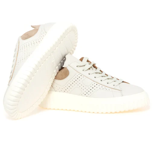 Sneaker Hogan H-Stripe in pelle sfoderata con "H" forata