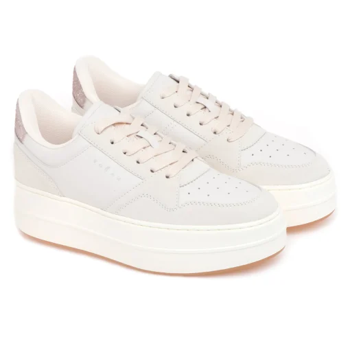 Sneaker Hogan Skyscraper in pelle e camoscio con maxi pltaform