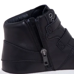 Sneaker in pelle con cinturini e maxi-platform
