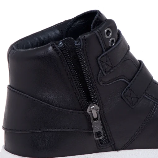 Sneaker in pelle con cinturini e maxi-platform