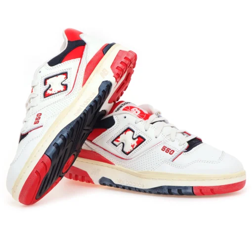 Sneaker New Balance 550 in pelle effetto vintage