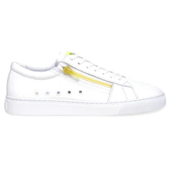 Sneaker Paciotti 4US in pelle con zip fluo