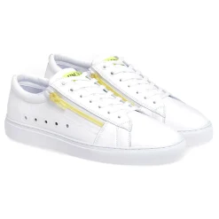 Sneaker Paciotti 4US in pelle con zip fluo