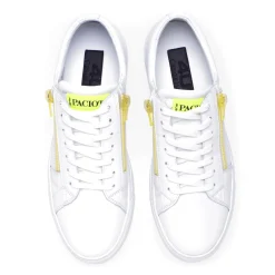 Sneaker Paciotti 4US in pelle con zip fluo