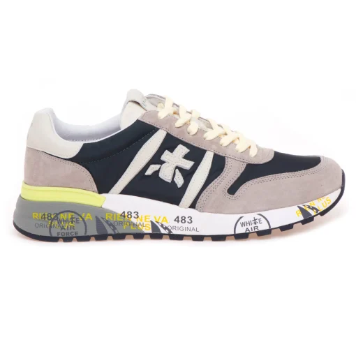 Sneaker Premiata Lander in camoscio e tessuto