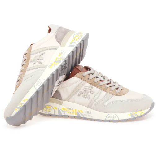 Sneaker Premiata Lander in camoscio e tessuto