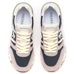 Sneaker Premiata Lander in camoscio e tessuto