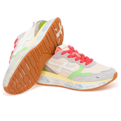 Sneaker Premiata Lauryn in camoscio e tessuto