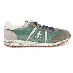 Sneaker Premiata Lucy in camoscio e tessuto delavè