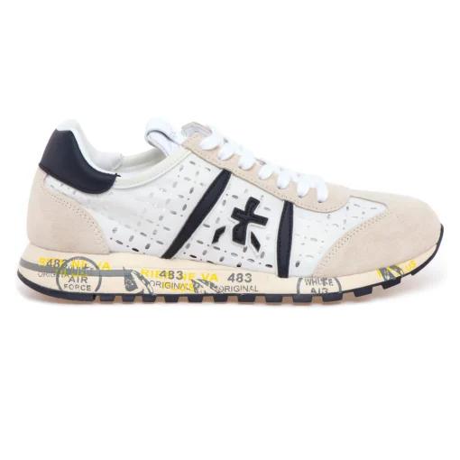 Sneaker Premiata Lucy in camoscio e tessuto forato
