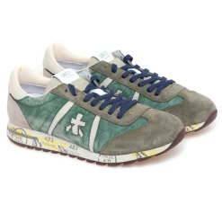 Sneaker Premiata Lucy in camoscio e tessuto delavè