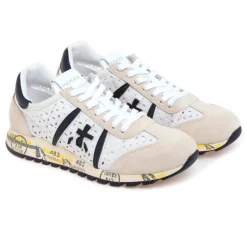 Sneaker Premiata Lucy in camoscio e tessuto forato
