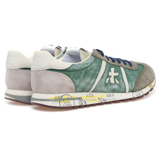 Sneaker Premiata Lucy in camoscio e tessuto delavè
