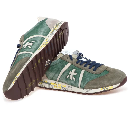 Sneaker Premiata Lucy in camoscio e tessuto delavè