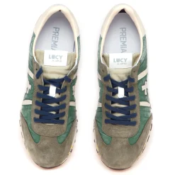 Sneaker Premiata Lucy in camoscio e tessuto delavè