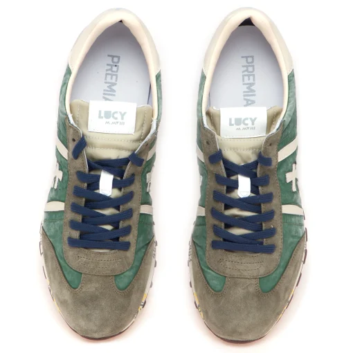 Sneaker Premiata Lucy in camoscio e tessuto delavè