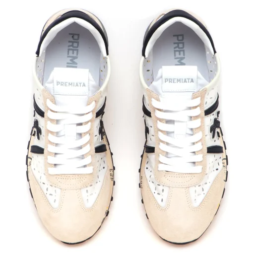 Sneaker Premiata Lucy in camoscio e tessuto forato