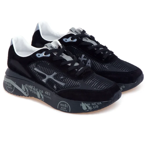 Sneaker Premiata MoeRun in camoscio e tessuto tecnico retinato