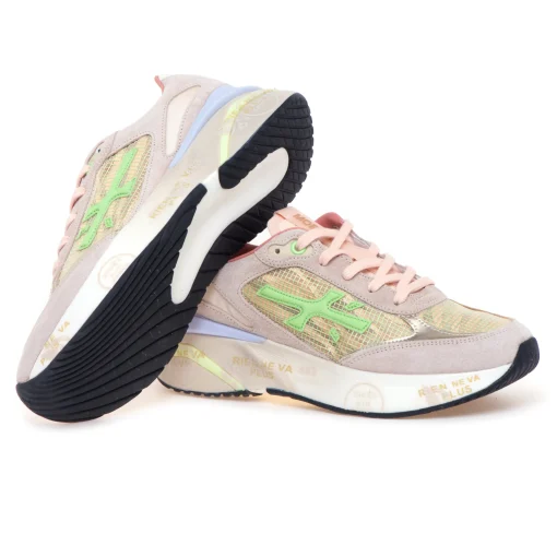 Sneaker Premiata MoeRun in camoscio e tessuto