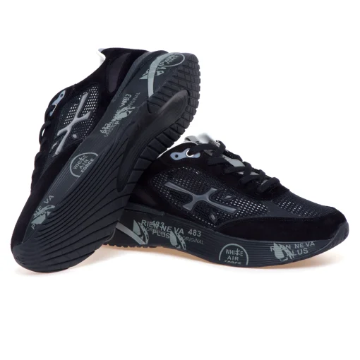 Sneaker Premiata MoeRun in camoscio e tessuto tecnico retinato