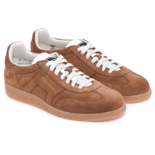 Sneaker Santoni DBS Olympic in camoscio sfoderato