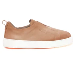Sneaker Santoni slip-on in nabuck anticato