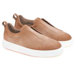 Sneaker Santoni slip-on in nabuck anticato