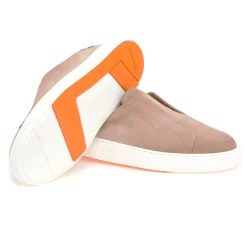Sneaker Santoni slip-on in nabuck anticato
