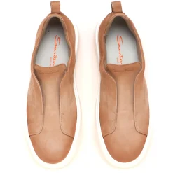 Sneaker Santoni slip-on in nabuck anticato