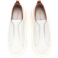 Sneaker slip-on Santoni in pelle martellata