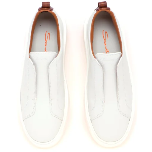 Sneaker slip-on Santoni in pelle martellata