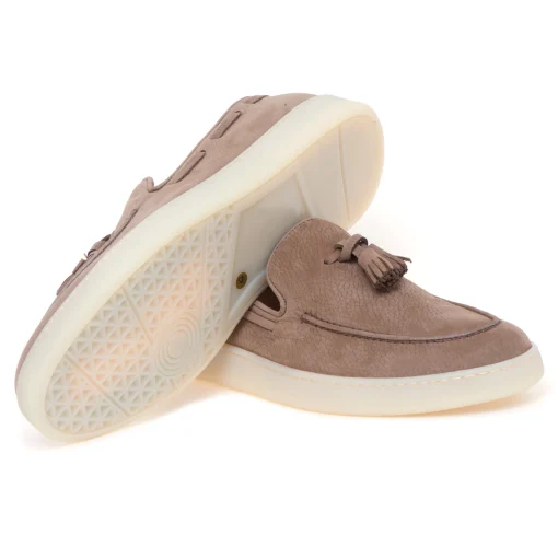 Sneaker stile mocassino Pawelk's in nabuck con nappine