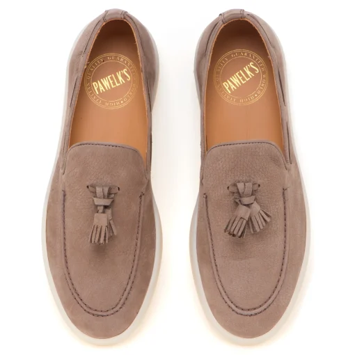Sneaker stile mocassino Pawelk's in nabuck con nappine
