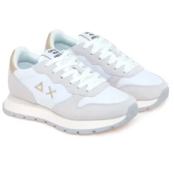 Sneaker SUN68 Ally Gold Silver in camoscio e tessuto