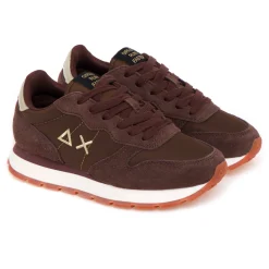 Sneaker SUN68 Ally Gold Silver in camoscio e tessuto