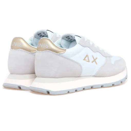 Sneaker SUN68 Ally Gold Silver in camoscio e tessuto