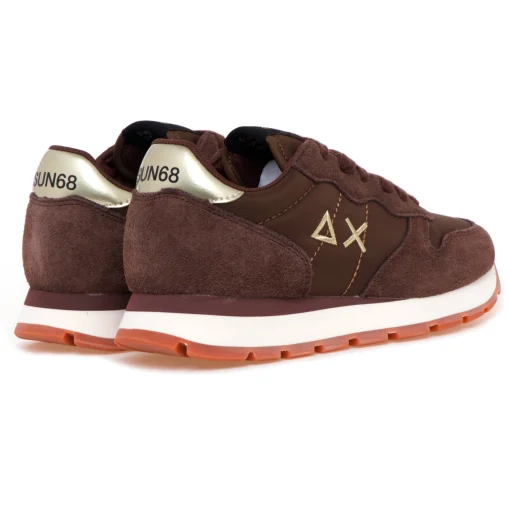 Sneaker SUN68 Ally Gold Silver in camoscio e tessuto