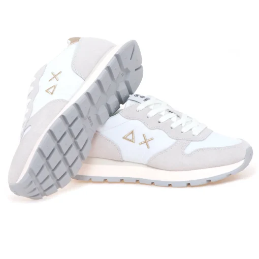 Sneaker SUN68 Ally Gold Silver in camoscio e tessuto