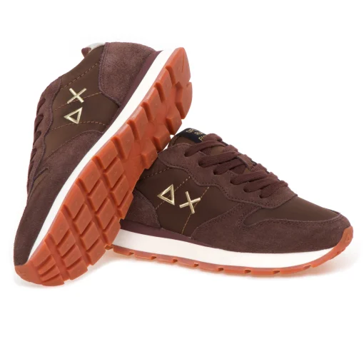 Sneaker SUN68 Ally Gold Silver in camoscio e tessuto